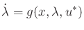 $\displaystyle {\dot \lambda}= g(x,\lambda,u^*)$